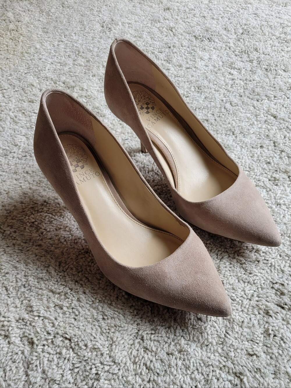 Vince Camuto Sand Colored Suede Pump - Picture 4 of 5